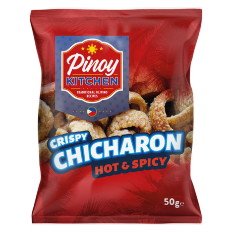 Pork Rind Hot Chilli Flavour PINOY KITCHEN, 50 g in a sachet