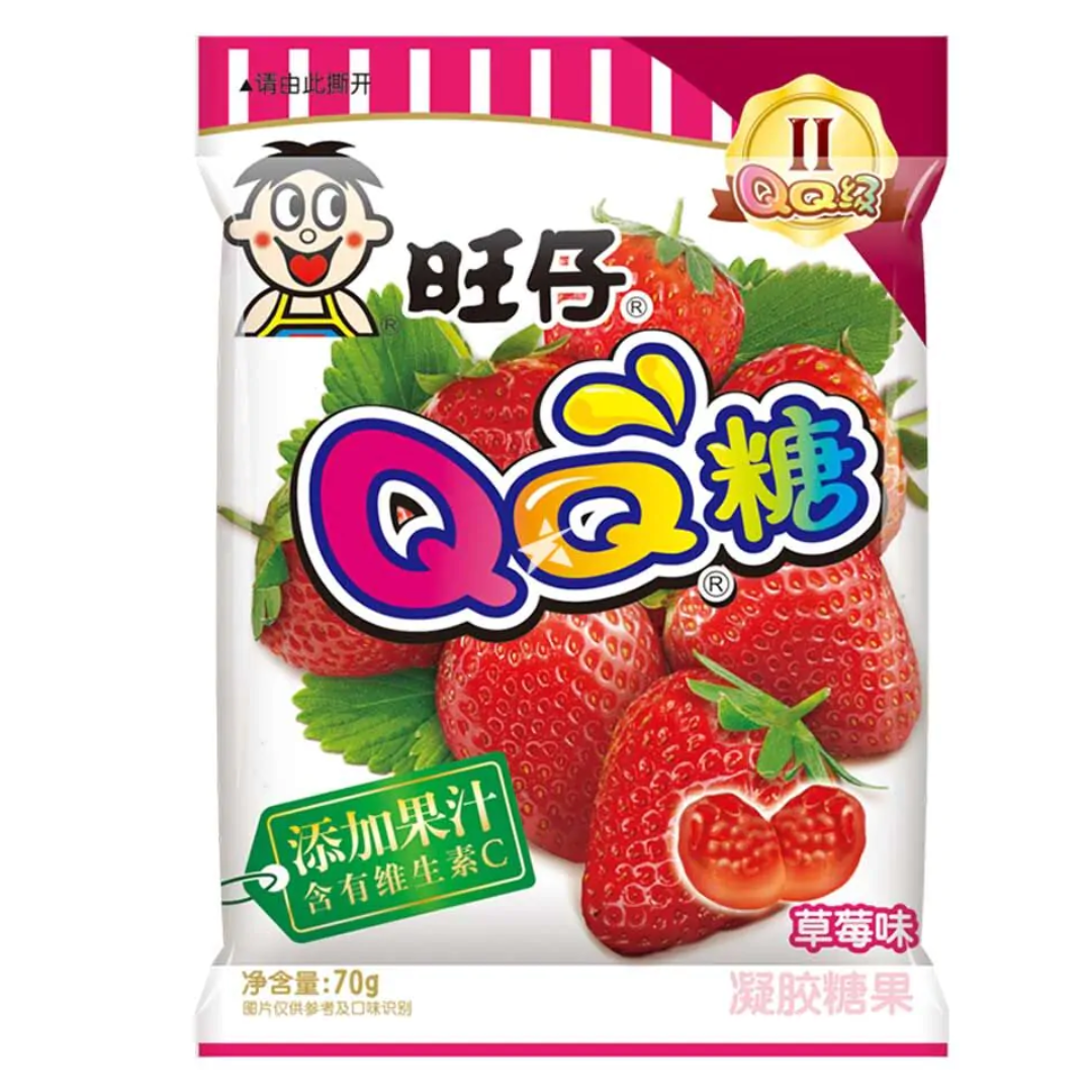 QQ Strawberry Gummy Sweets WANT WANT, 70 g