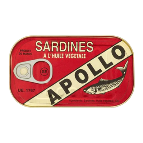 Sardines In Vegetable Oil APOLLO, 125 g tin can