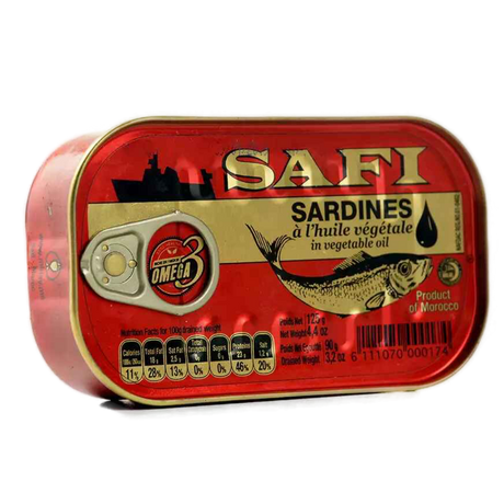 Sardines In Vegetable Oil SAFI, 125 g in a tin can