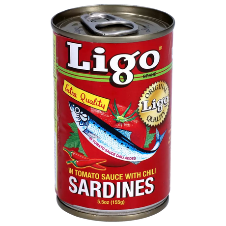Sardines in Tomato Sauce with Chili LIGO, 155 g in a can