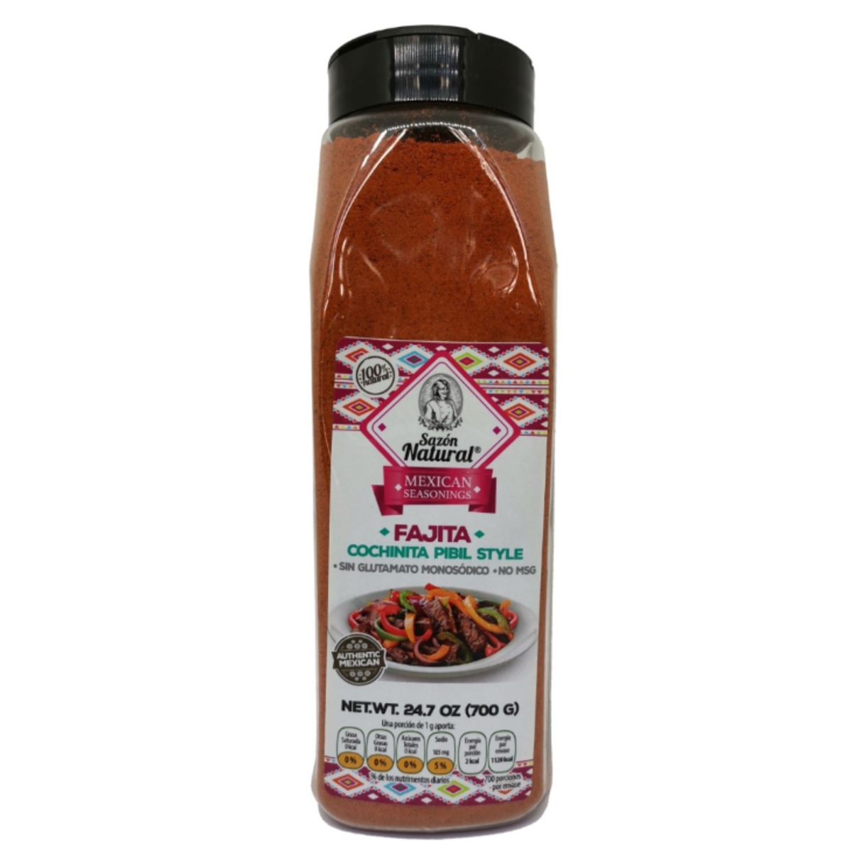 Fajita Seasoning Pibil SAZON NATURAL, 700 g