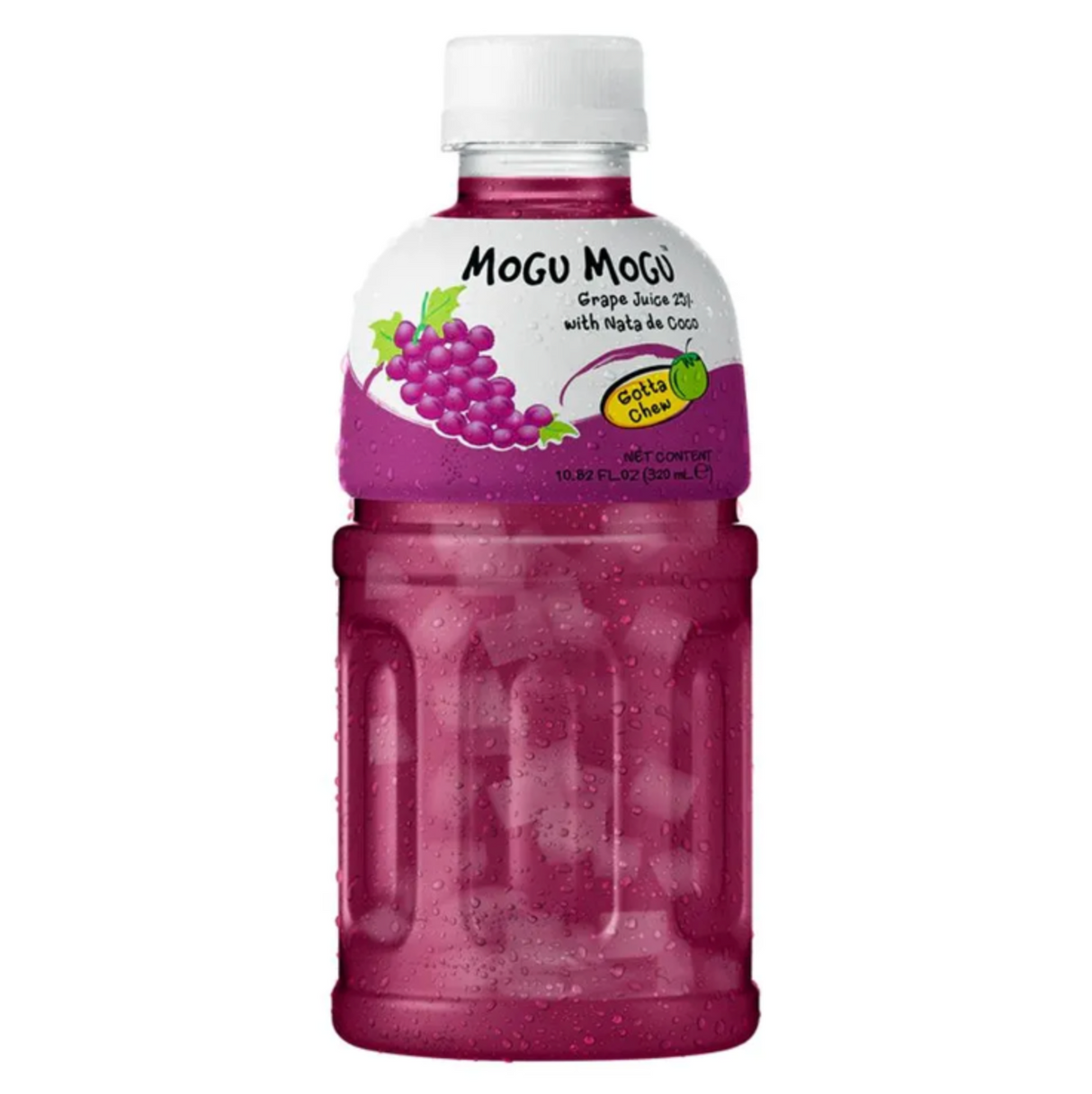 Grape flavor soft drink with nata de coco MOGU MOGU, 320 ml