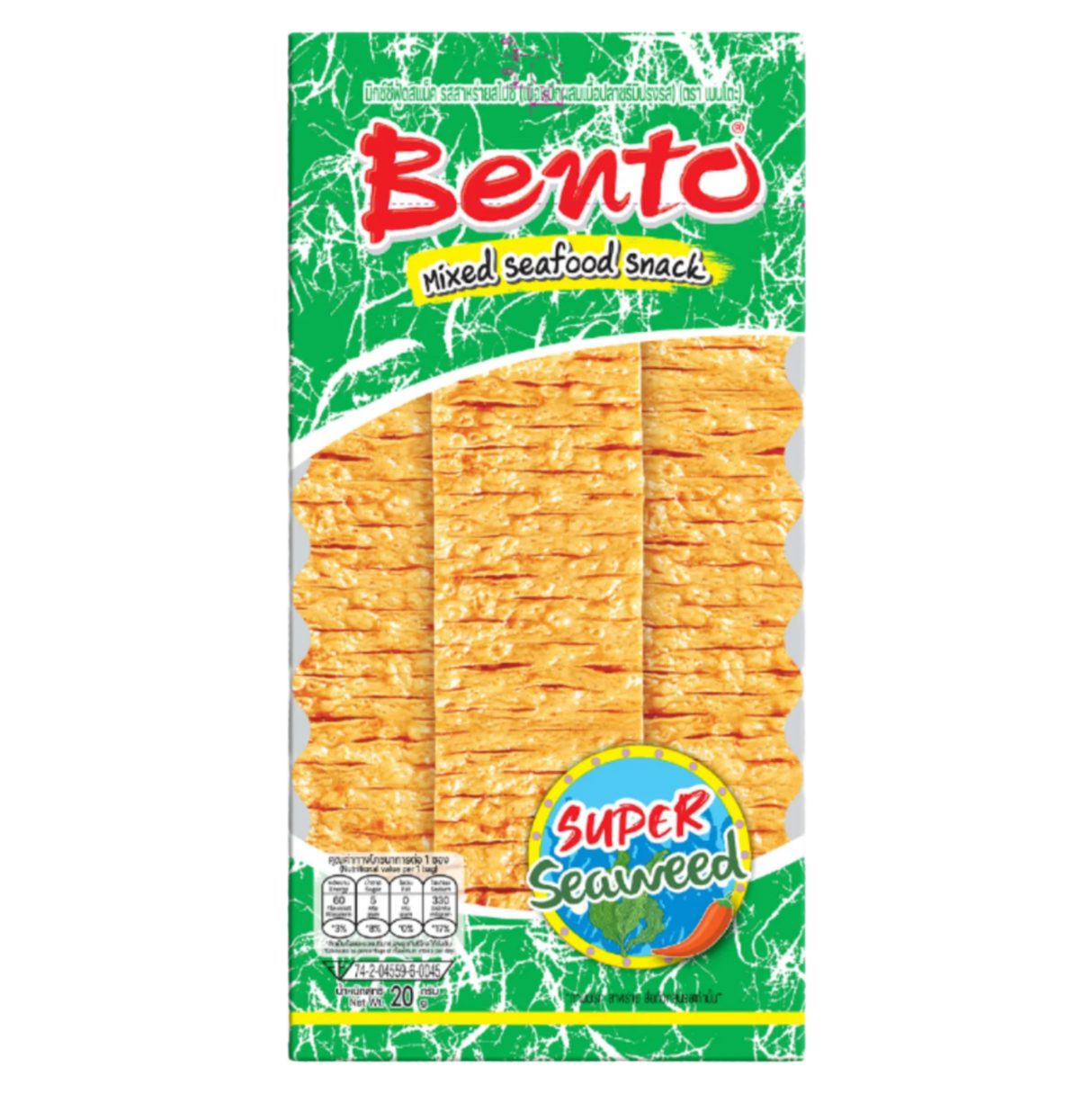 Jūros gėrybių užkandis jūros dumblių skonio BENTO, 20 g