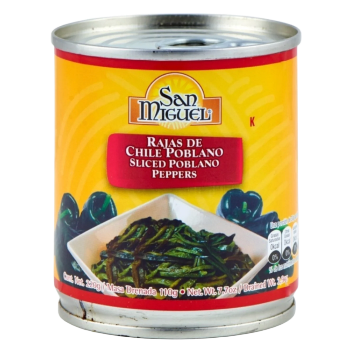 Sliced Poblano Peppers SAN MIGUEL, 220 g