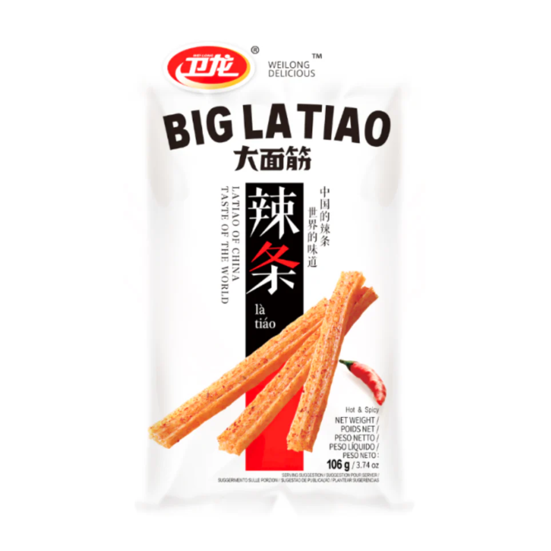 Spicy Chinese Snack Big La Tiao WEILONG, 106 g