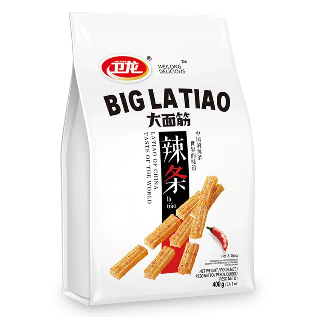 Aštrus kiniškas užkandis Big La Tiao WEILONG, 400 g