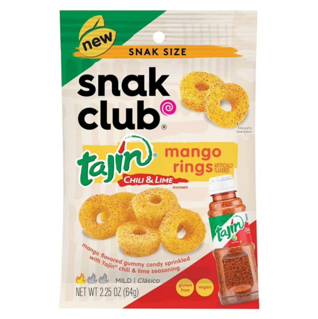 Tajin ir mangų skonio žiedeliai SNAK CLUB, 64g