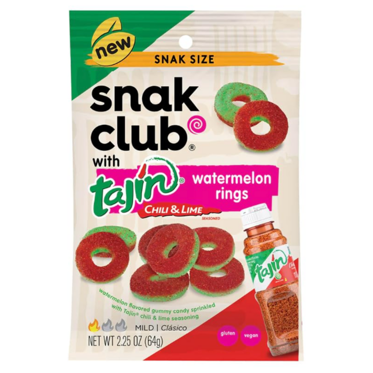 Tajin ir arbūzo skonio žiedeliai SNAK CLUB, 64g