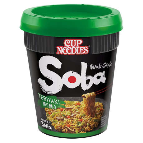 Teriyaki Soba Instant Cup Noodles NISSIN, 90 g plastic cup