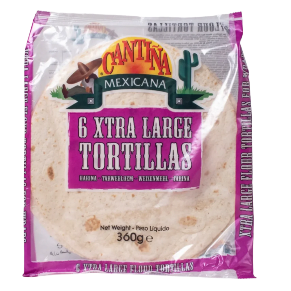 Tortillas CANTINA MEXICANA, 24 cm, 6 pcs, 360 g