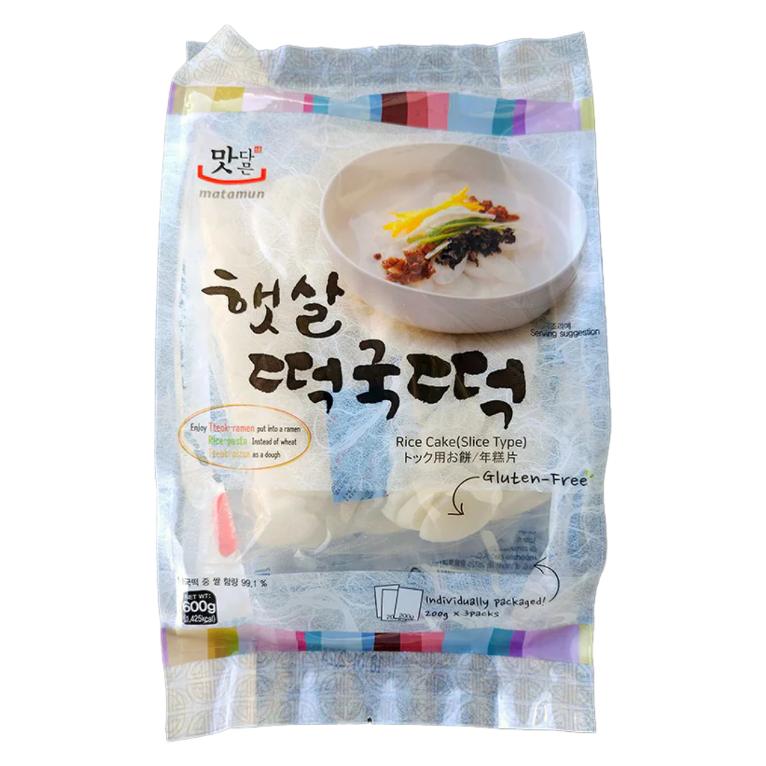 Tteokbokki Banh Gao Rice Cake Slice Type MATAMUN, 600 g (3 x 200 g)