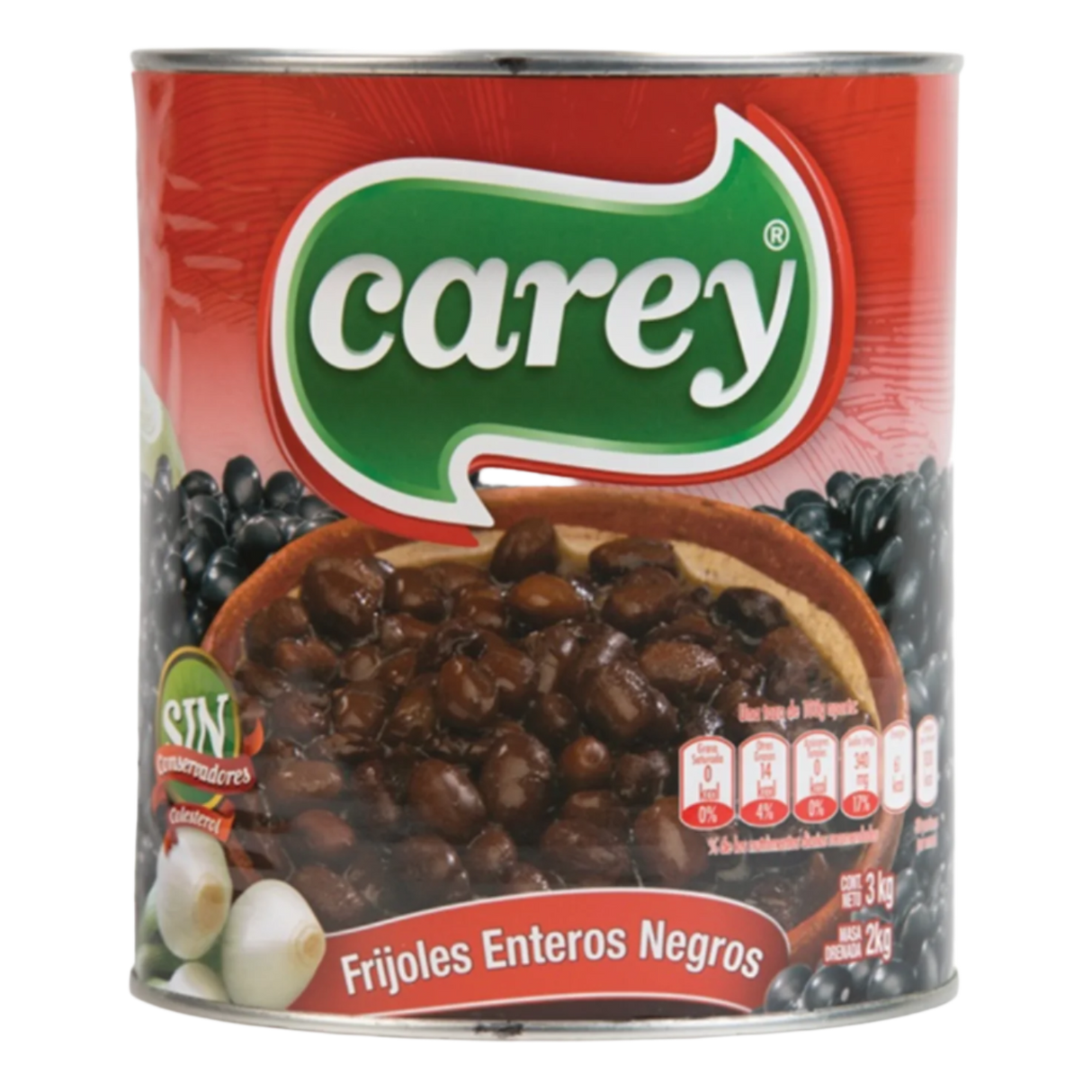 Whole Black Beans CAREY, 3 kg