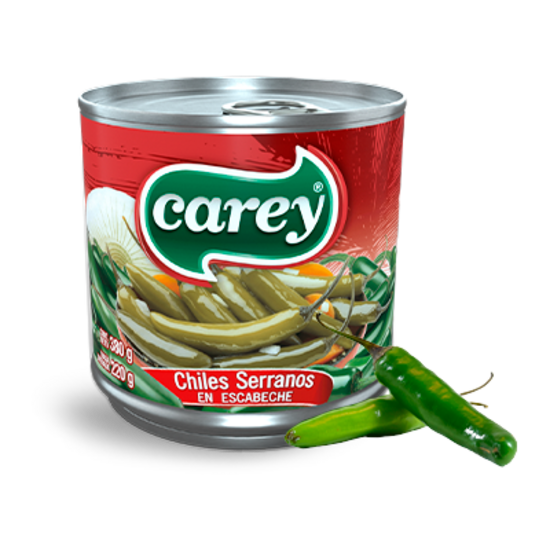 Čili Serrano pipirai CAREY, 340 g