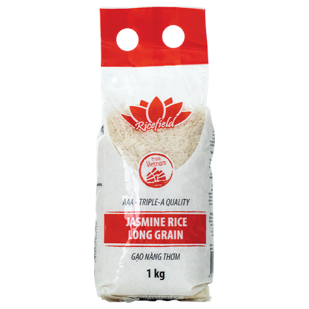 100% Long grain Jasmine Rice RICEFIELD, 1 kg