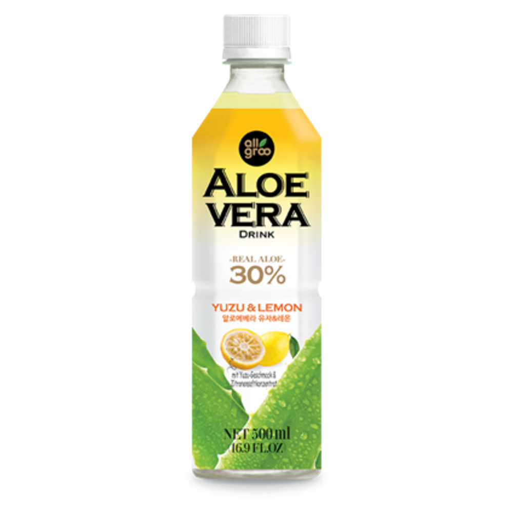 
                
                    Load image into Gallery viewer, Aloe Vera Drink with Yuzu and Lemon ALLGROO, 500 ml
                
            