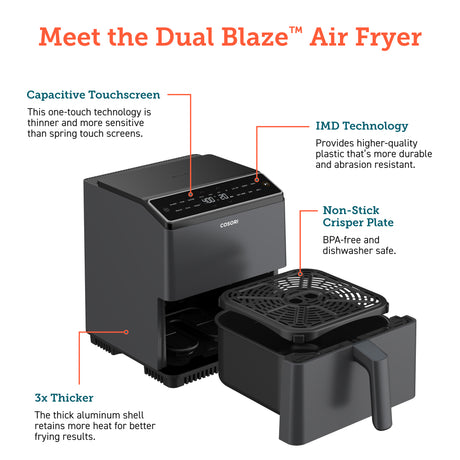 Smart Air Fryer Dual Blaze COSORI, 6,4 L