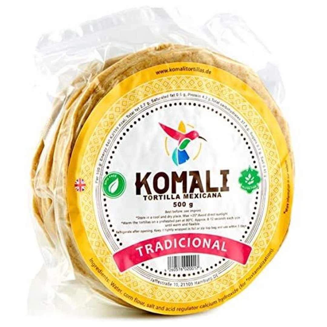 Corn Tortillas Traditional KOMALI (26 27 pcs), 500 g ±15 cm YOUMAME
