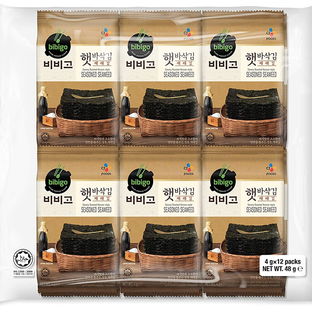 Crispy Toasted Seaweed Snack BIBIGO (12 pack), 48 g