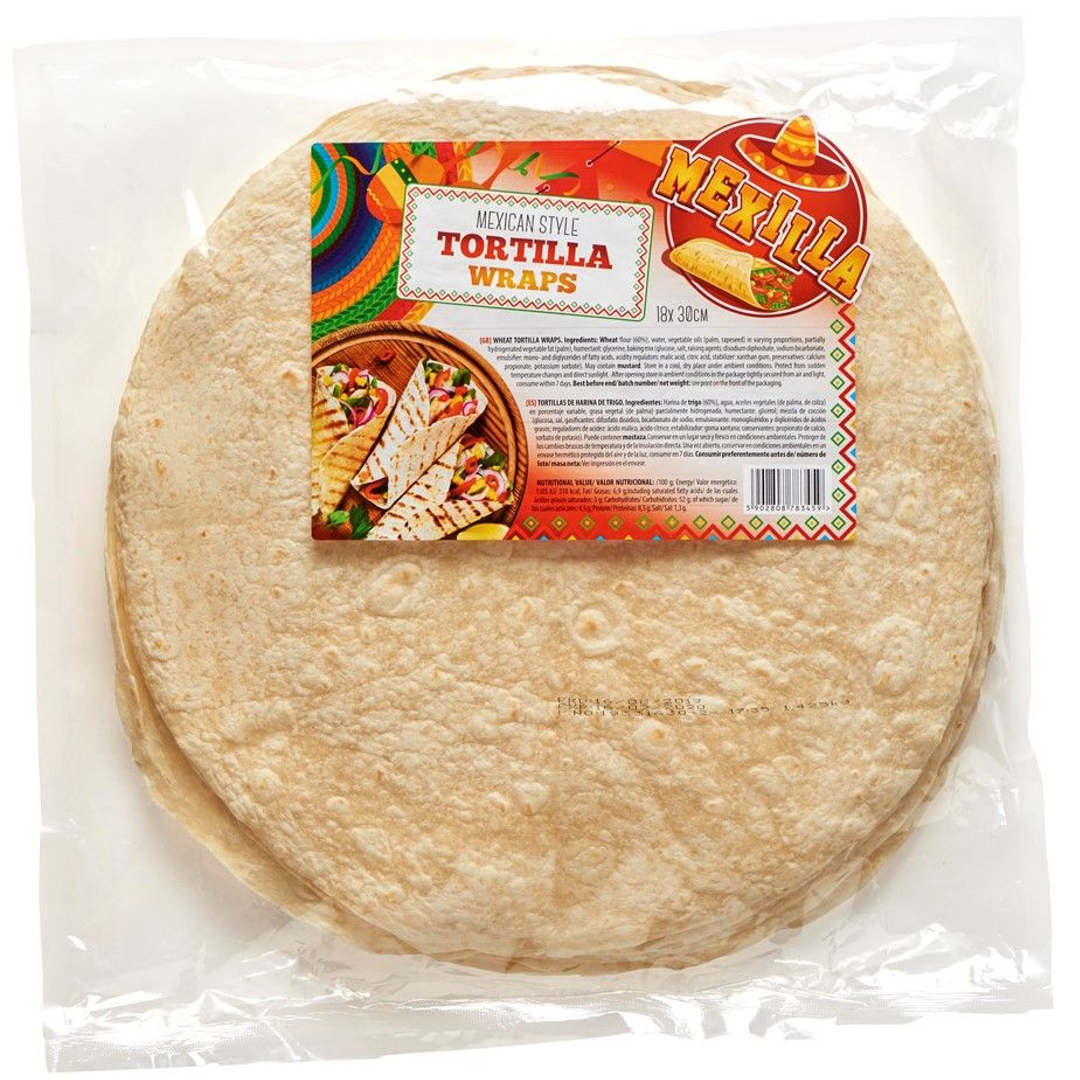 Kvietinės tortiljos 18 vnt MEXILLA, 30 cm