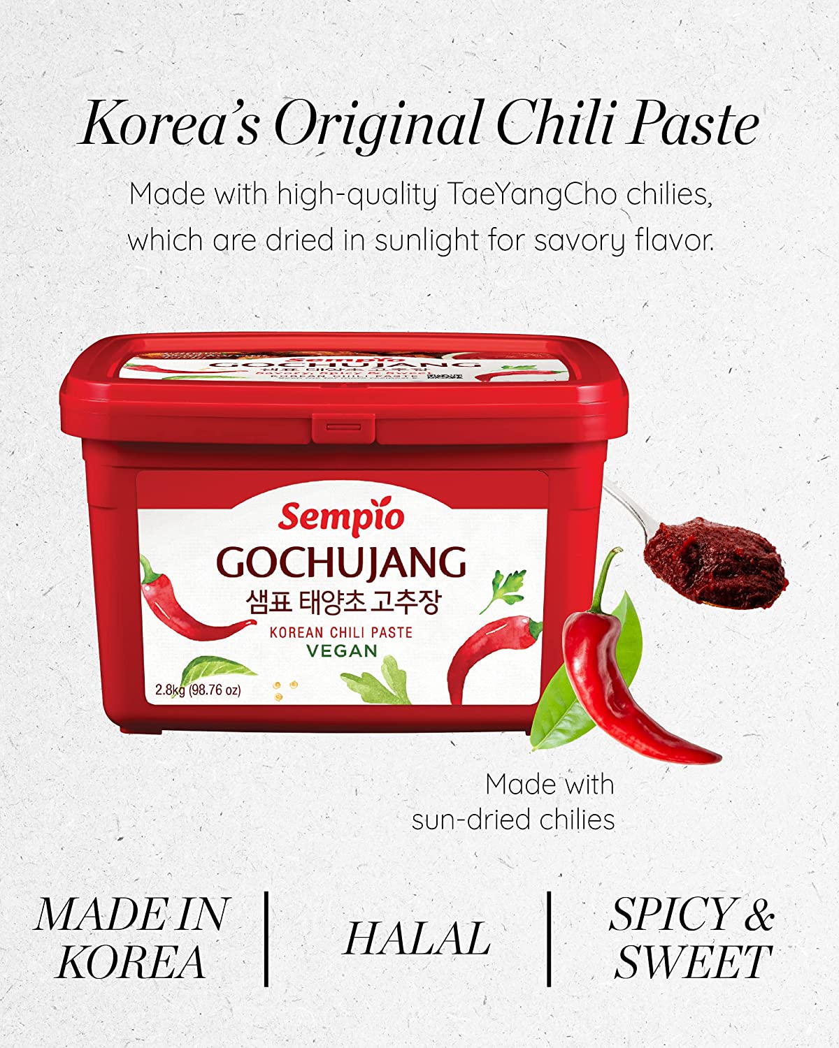 Korean Hot Pepper Paste (Gochujang) SEMPIO, 2,8 kg