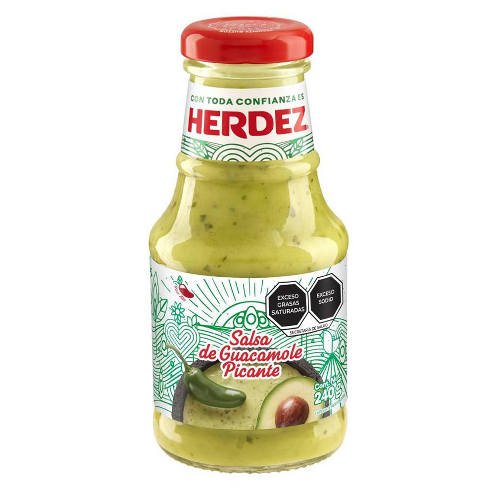 
                
                    Load image into Gallery viewer, Guacamole Picante (Hot) HERDEZ (In Glass), 240 g
                
            
