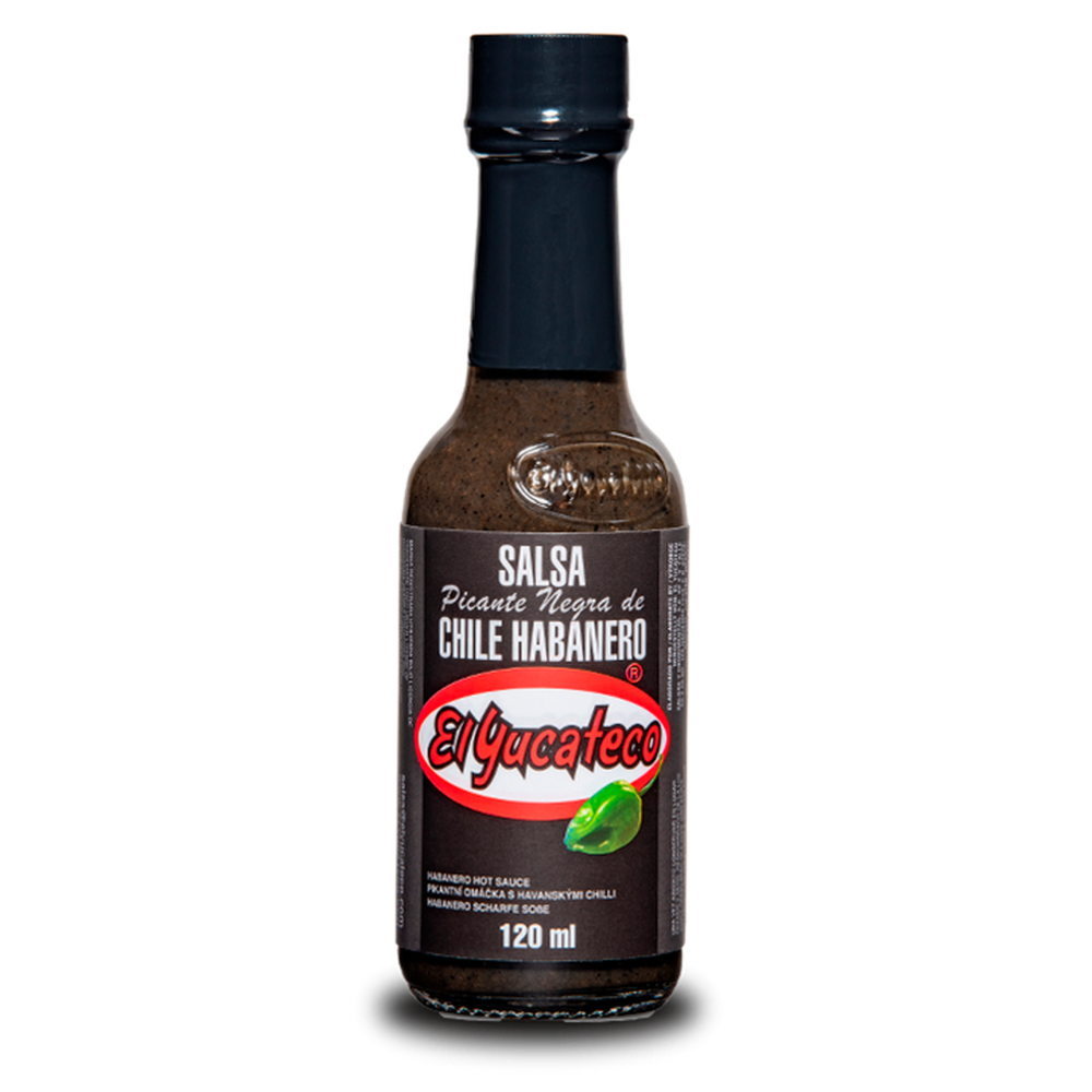Hot Sauce Picante Negra de Chile Habanero EL YUCATECO, 120 ml