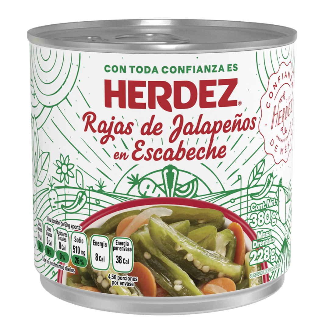 Marinuoti jalapeno griežinėliai HERDEZ, 380 g