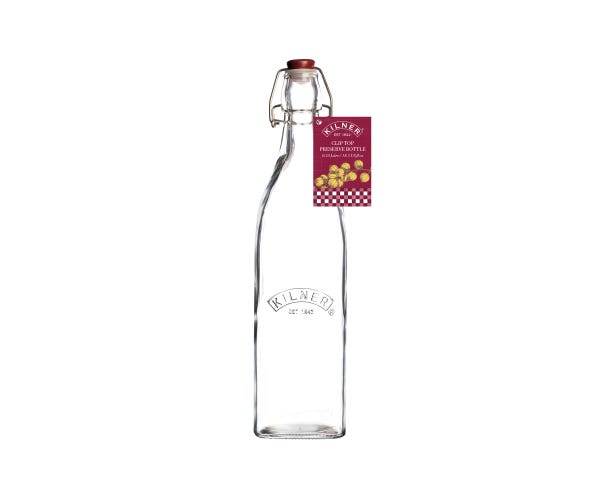 KILNER Clip Top Square Bottles (0.55 or 1 l itre)