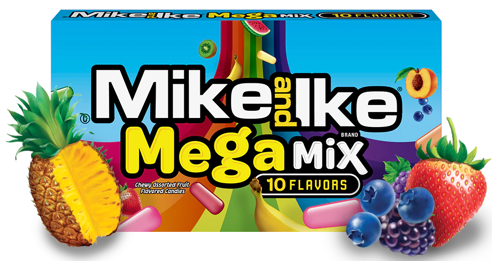 Saldainiai Mega Mix (10 skonių) MIKE AND IKE , 141 g