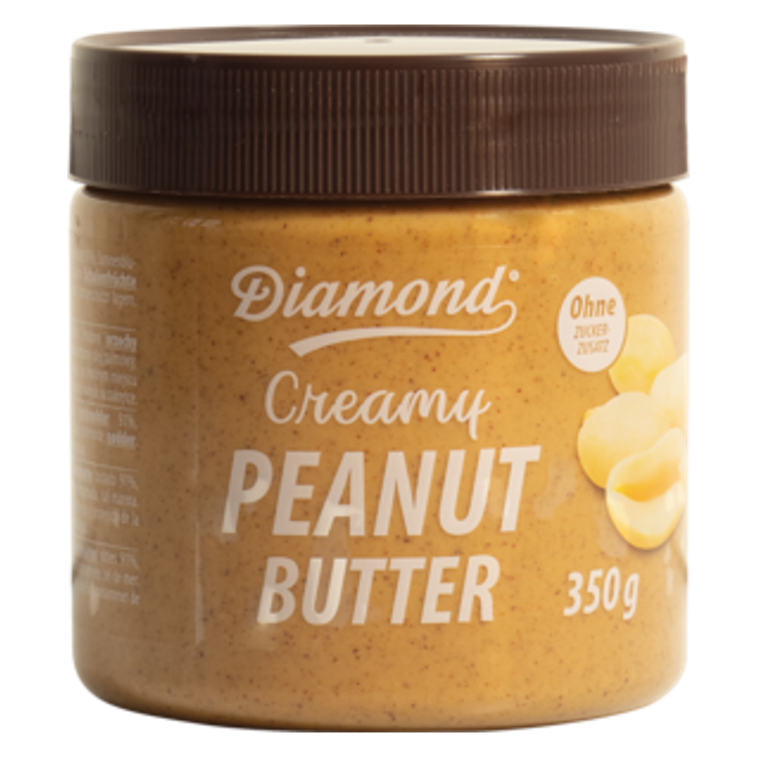Žemės riešutų sviestas, lygus, be pridėtinio cukraus DEIMANTAS, 350 g