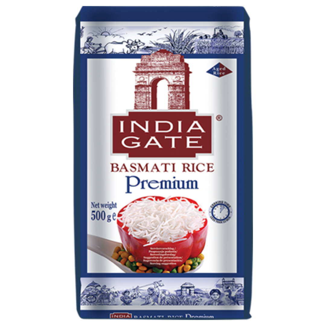 Aukščiausios kokybės basmati ryžiai INDIA GATE, 500 g