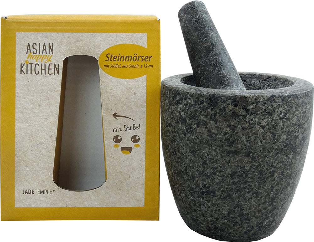 Stone Mortar With Pestle, JADE TEMPLE (In Gift Box), 12 cm
