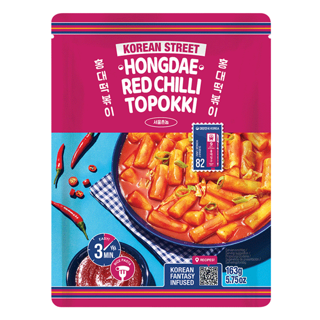 Topokki Red Chilli KOREAN STREET, 163 g