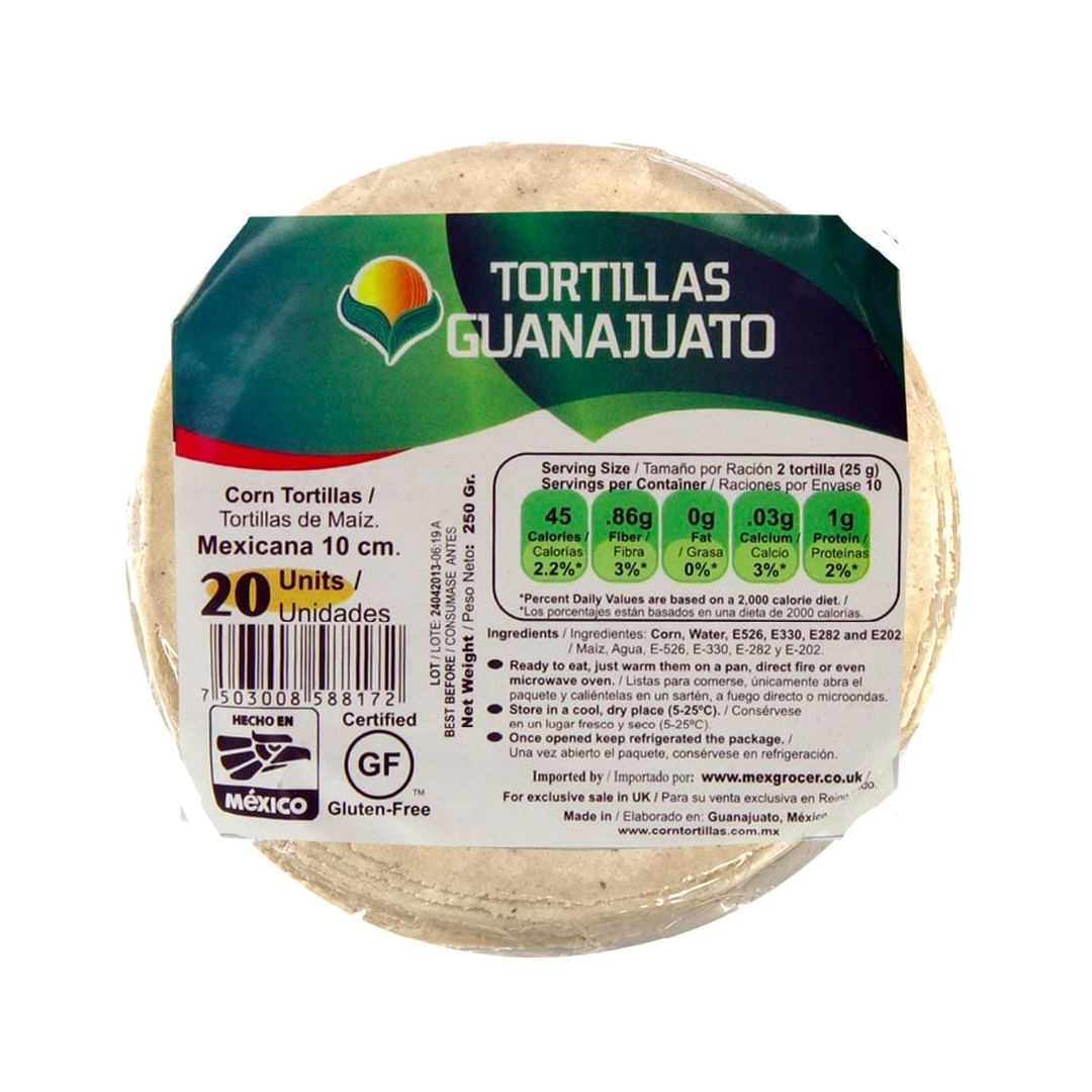 White Corn Tortillas GUANAJUATO, 10 cm x 20 pcs, 250 g