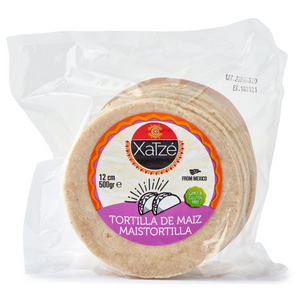 Baltos kukurūzų tortilijos XATZE, 500 g ±12 cm